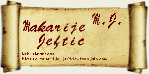 Makarije Jeftić vizit kartica